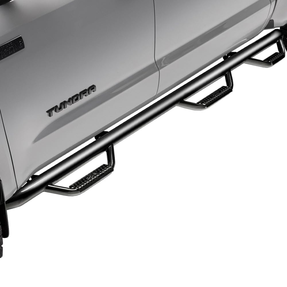 N-Fab Steps Nerf | Gloss Black, Wheel-to-Wheel w/ Bed Access | D0289QC-6 | Fits 2002-2008 Dodge RAM 1500, 2002-2009 2500 / 3500 Quad Cab 6.4' Standard Bed, SRW / DRW Gas / Diesel