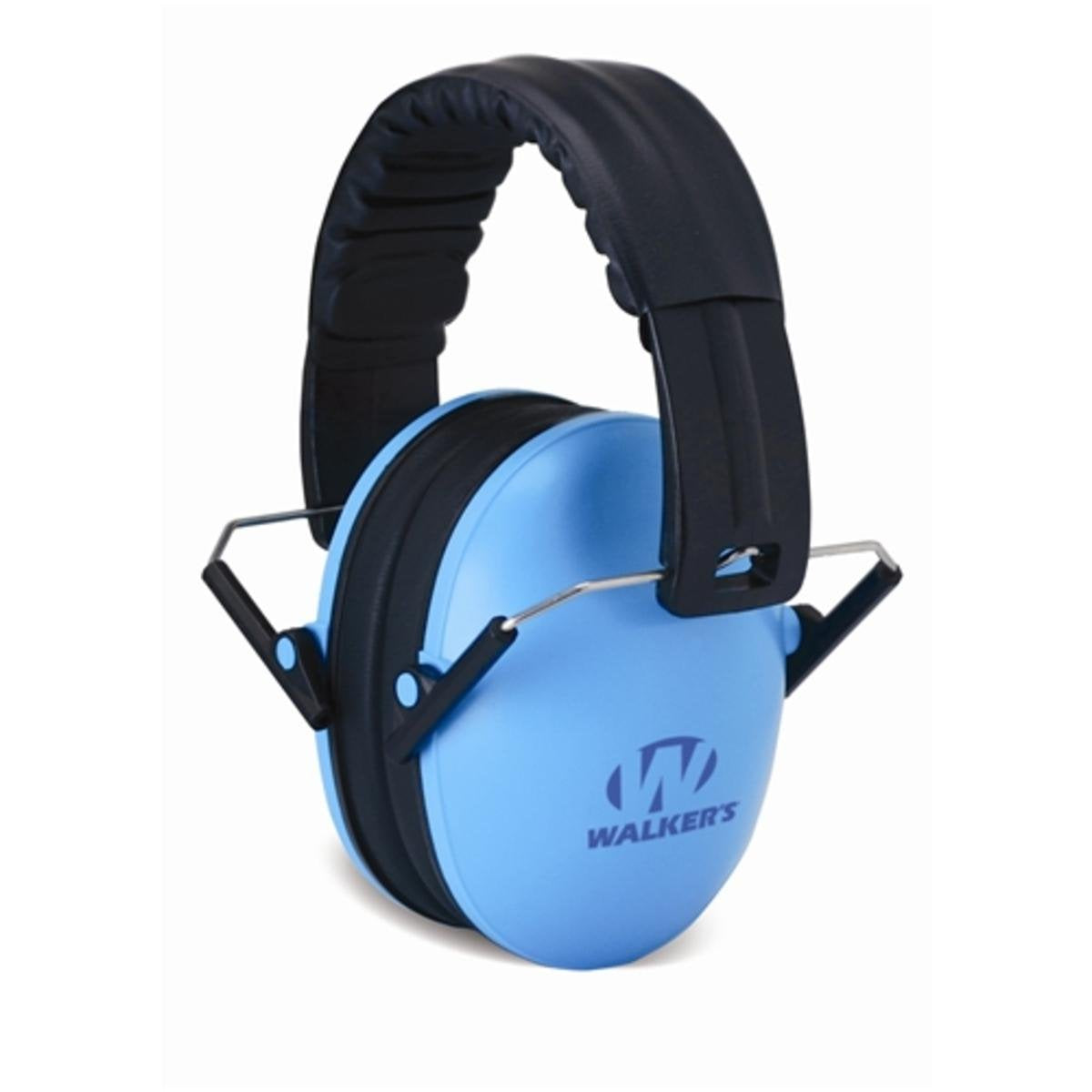 Walker's Low Profile Youth Children’s Lightweight Padded Headband Adjustable Folding Noise-Reducing Hearing Protection Earmuffs, Blue, Small