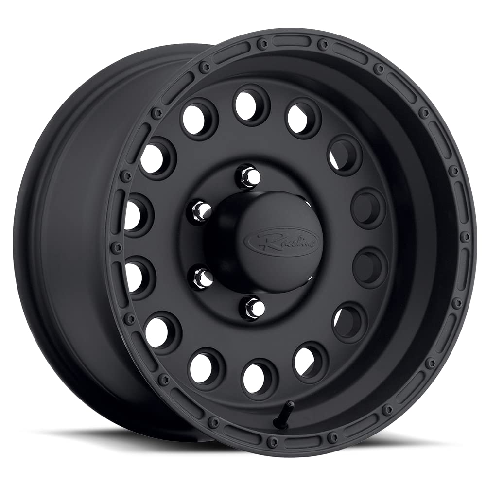 887B Raceline Wheels ROCKCRUSHER Wheel Black 17X9"8X170mm Bolt Pattern 0mm Offset/(5"B/S) Aluminum Passenger Car Wheels, Full Size Replacement Black Car Rims