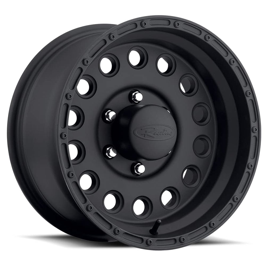887B Raceline Wheels ROCKCRUSHER Wheel Black 17X9"8X170mm Bolt Pattern 0mm Offset/(5"B/S) Aluminum Passenger Car Wheels, Full Size Replacement Black Car Rims
