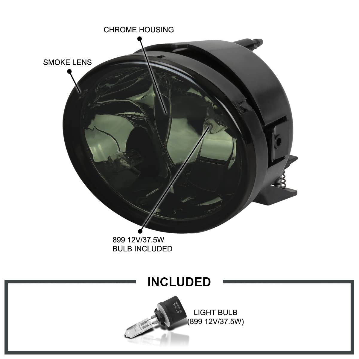 Smoke Fog Lights SPEC-D TUNING Compatible with 2005-2007 Nissan Armada, 2004-2015 Titan, L+R Pair Assembly