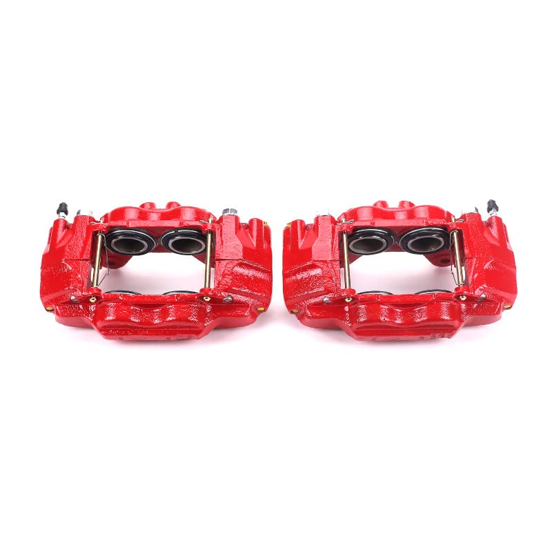 Power Stop Pair of High-Temp Red Powder Coated Front Calipers For Lexus GX470 2003-2009, Toyota 4Runner 2003-2009 [Model Specific]