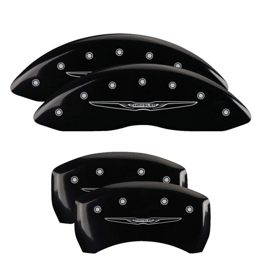 Chrysler MGP Caliper Covers 32025SCW2BK Wing Style 2 Black Powder Coat Finish, Silver Characters, Set of 4