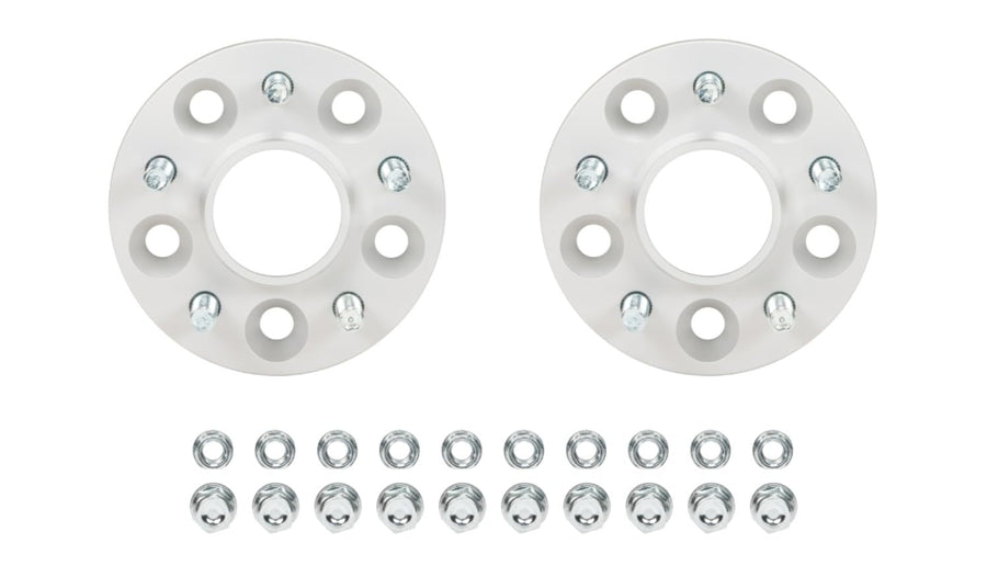 Eibach 5 x 114.3 mm Wheel Spacer, 20 mm Thick, Lug Nuts Included, Aluminum, Clear Anodized, Compatible with Tesla Model 3 2017-23 / Tesla Model Y 2020-25, Pair