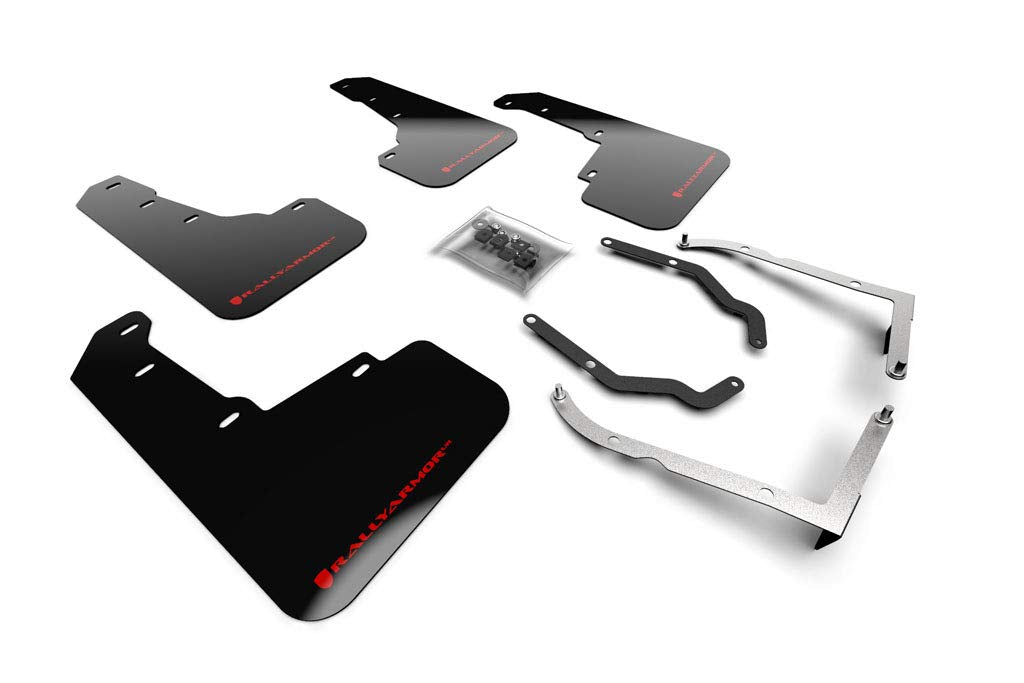 Rally Armor UR Black Mud Flap with Red Logo FITS 18-19 Subaru XV Crosstrek Lift/at MF46-LTUR-BLK/RD