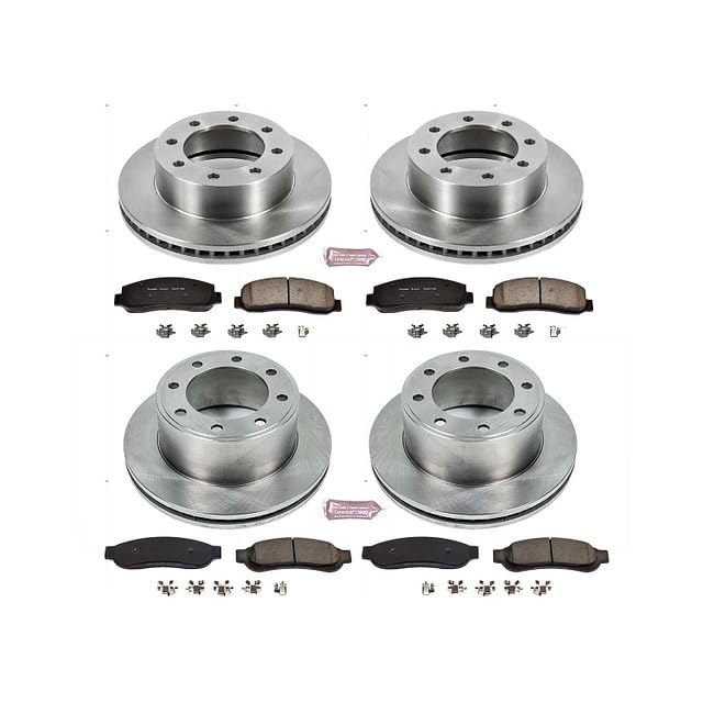 Power Stop Autospecialty KOE5573 Front and Rear Replacement Brake Kit-OE Brake Rotors & Ceramic Brake Pads For Ford F-350 Super Duty 2010 [Model Specific]