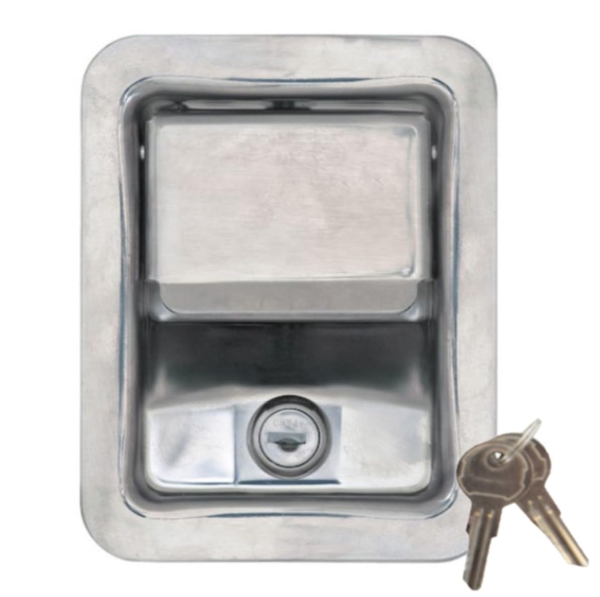 Stainless Steel Buyers Products L3885RLS Rotary Single Point Paddle Latch, 1/2 Inch Striker, Locking Tool Box Latch for Utility Boxes, Tack Boxes & More