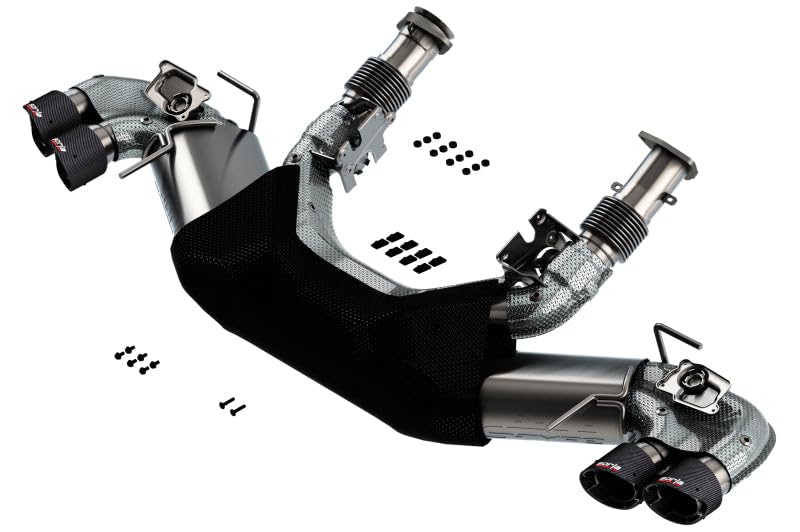 2020 Chevrolet Corvette C8 Borla 6.2L S-Type Exhaust System Dual Round Angle Cut Carbon Fiber Tips - 140838CF