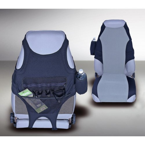 Seat Protector Kit, Rugged Ridge | Fabric, Black/Gray | 13235.19 | Fits 1976-2006 Jeep CJ & Wrangler