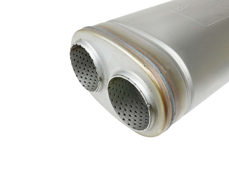 aFe Power 409 Stainless Steel MACH Force-Xp Muffler Fit 3 IN Dual Inlet/Dual Outlet 5 IN H x 8 IN W x 18 IN L - Oval Body 49M00055
