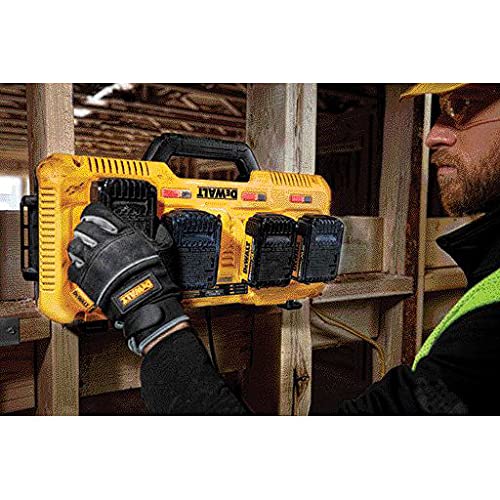 DEWALT Charger Battery for 12V MAX, 20V MAX and FLEXVOLT 20V/60V MAX Batteries, 8 Amp, 4 Port Simultaneous Fast Charging Station (DCB104)
