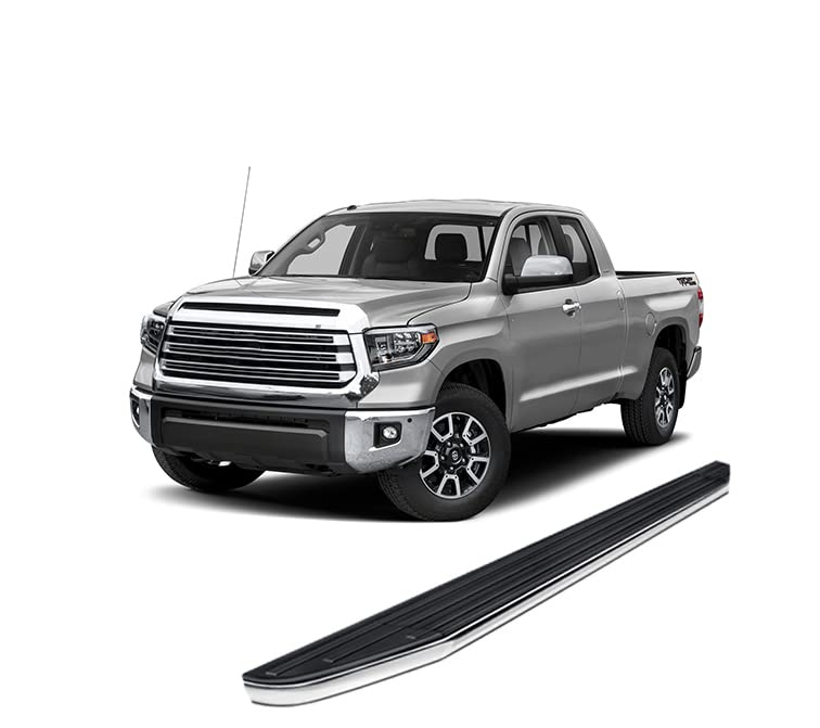 Black Aluminum Black Horse Premium Running Boards Compatible with 2007-2021 Toyota Tundra