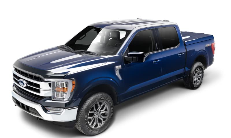 Aeroskin Hood Protector Auto Ventshade [AVS] | Fits 2021 - 2025 Ford F-150, (Excludes Tremor, Platinum, King Ranch) | Low Profile Deflector / Bug Shield - 1 pc., Smoke | 322196