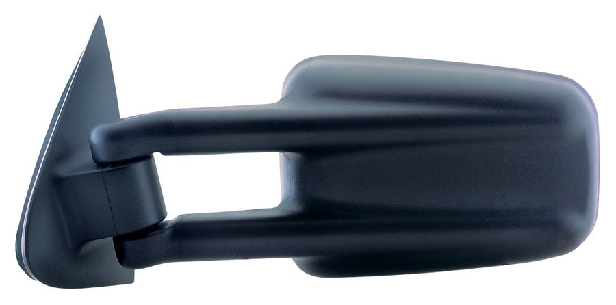 K Source Extendable Driver Side Towing Mirror for 1999-2006 Escalade, Avalanche, Suburban, Tahoe, Yukon, Silverado/Silverado Classic/Sierra/Sierra Classic Pick-Up Full Size. Textured Black, Manual, Spot Mirror, Dual-Lens, Foldaway