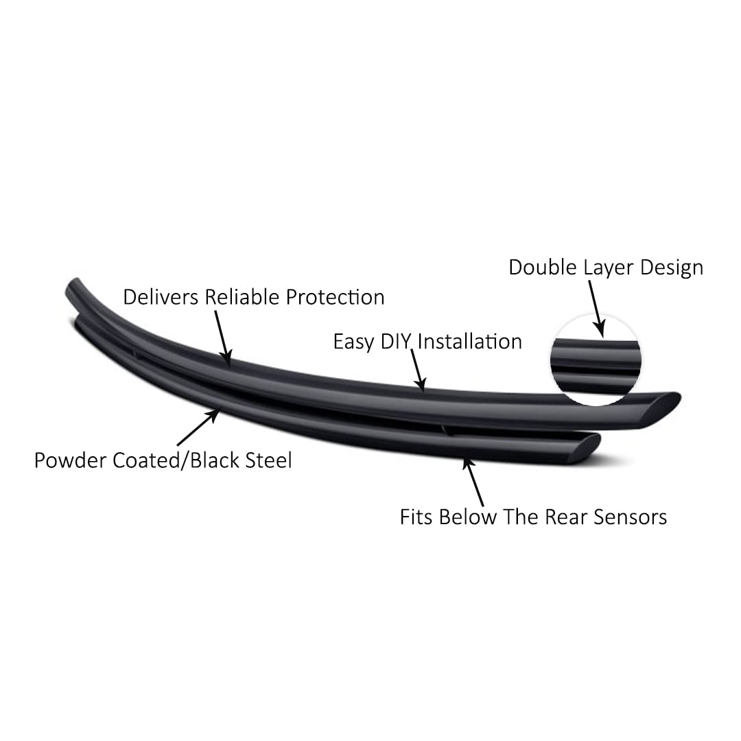 Rear Bumper Guard Black Horse Double Layer Black Compatible with 2006-2018 Toyota RAV4-CRDL-TOT202B