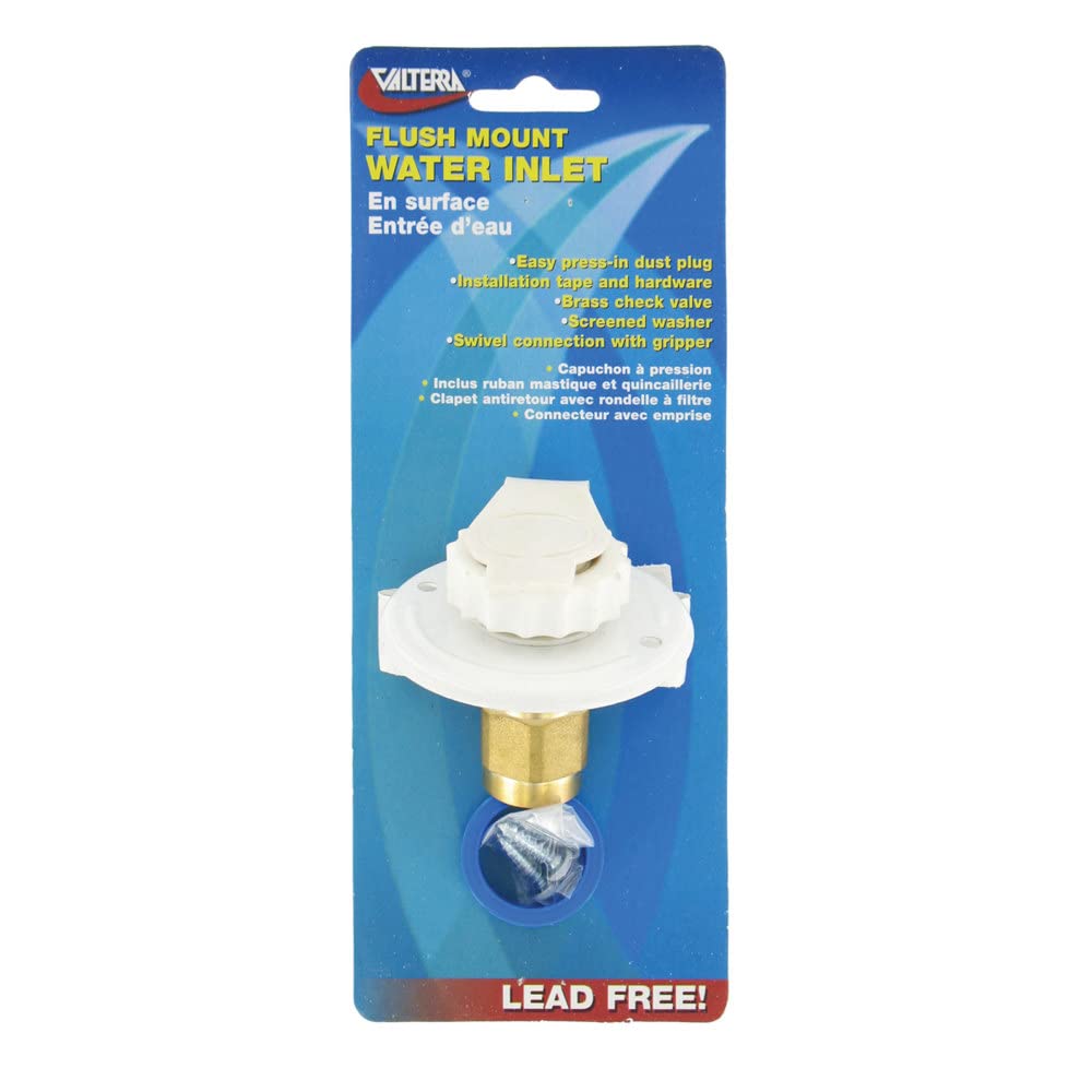 2-3/4" Valterra A01-0171LFVP Lead-Free Metal Water Inlet White