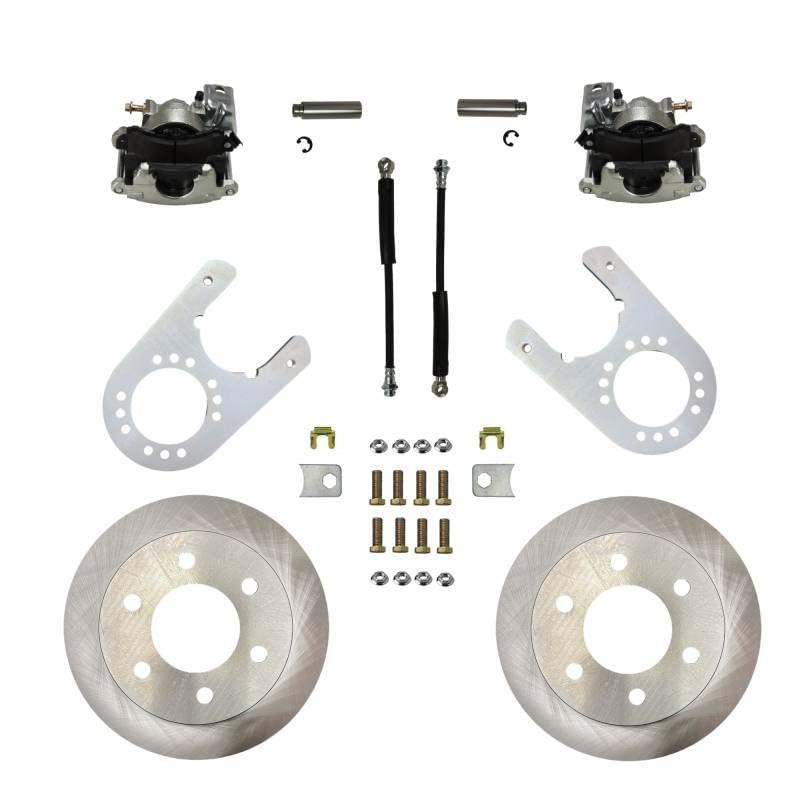 Leed Brakes Brake System, Rear Disc Conversion, 1 Piston Caliper, 11.65 in Rotors, Iron, Natural, compatible with GM Fullsize Truck 1988-98, Kit