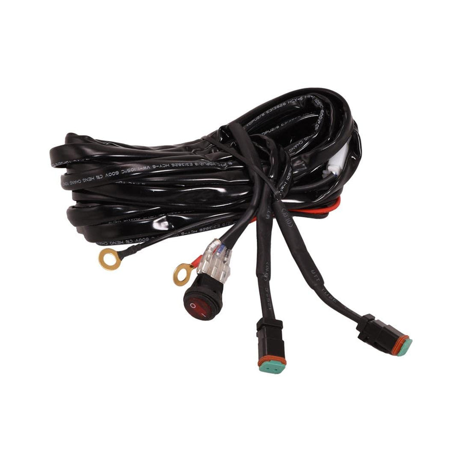 Replacement Wiring Harness for TrailFX Fog Light Cube Pairs, 9.4 Foot, Waterproof Deutsch Connector, Rocker On/Off Switch, 30A Fuse, 12V Relay TrailFX WRHRNSS2