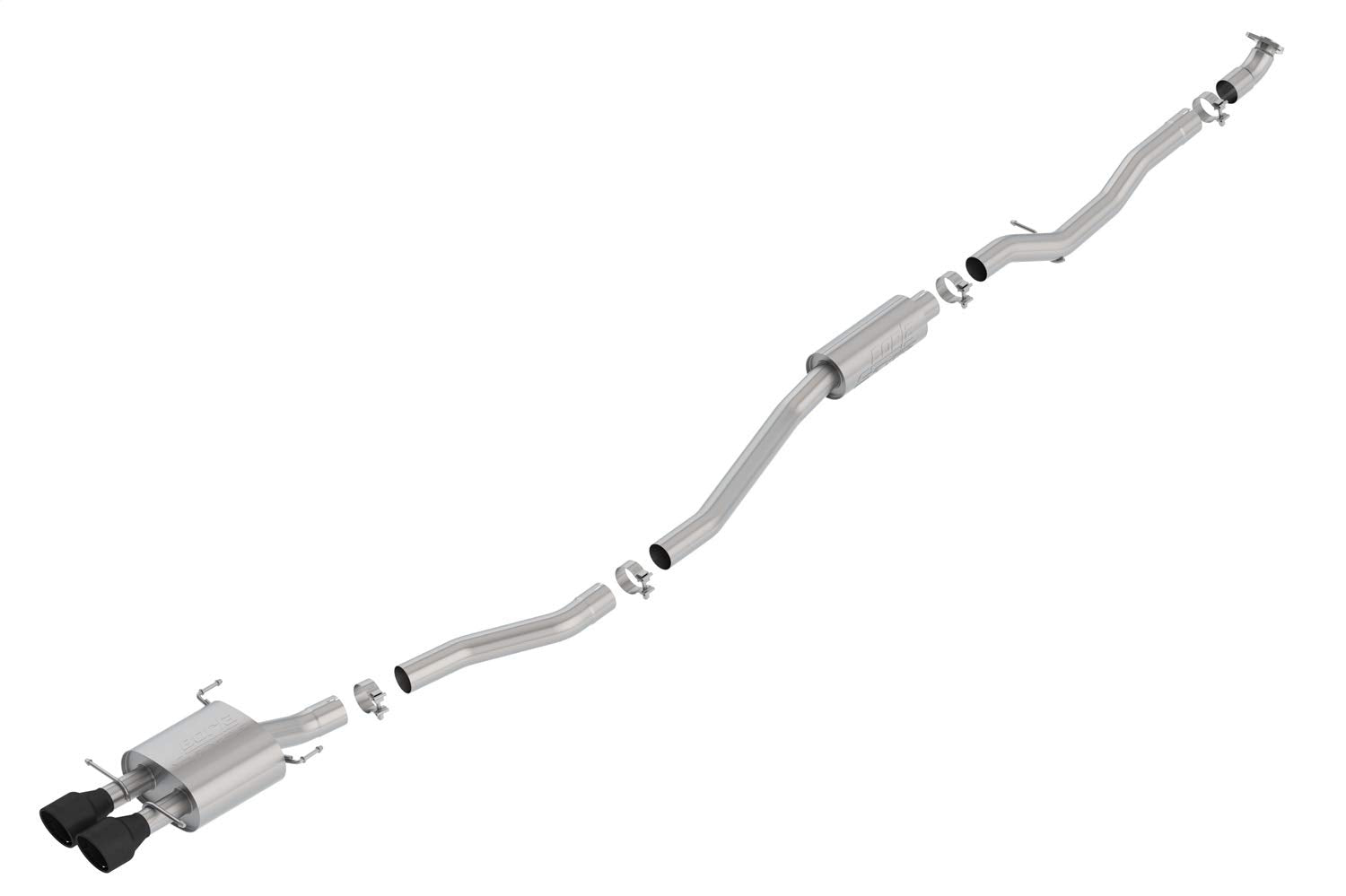 BORLA Cat-Back 140777CB Performance Exhaust System for 2017-2020 Honda Civic Si 1.5L 4 Cyl. Turbo Manual Transmission Front Wheel Drive 2 Door Coupe.