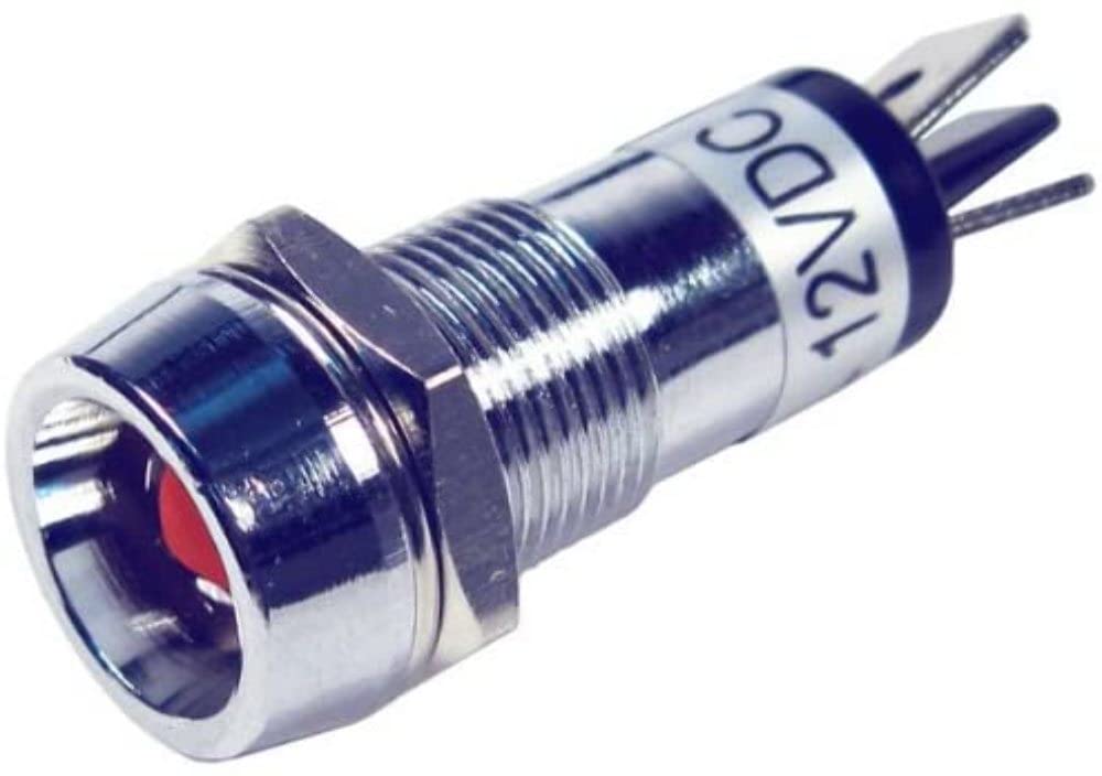 Peterson Indicator Light PMV5564PT Red 15A/12V .44 Mount .25Bl