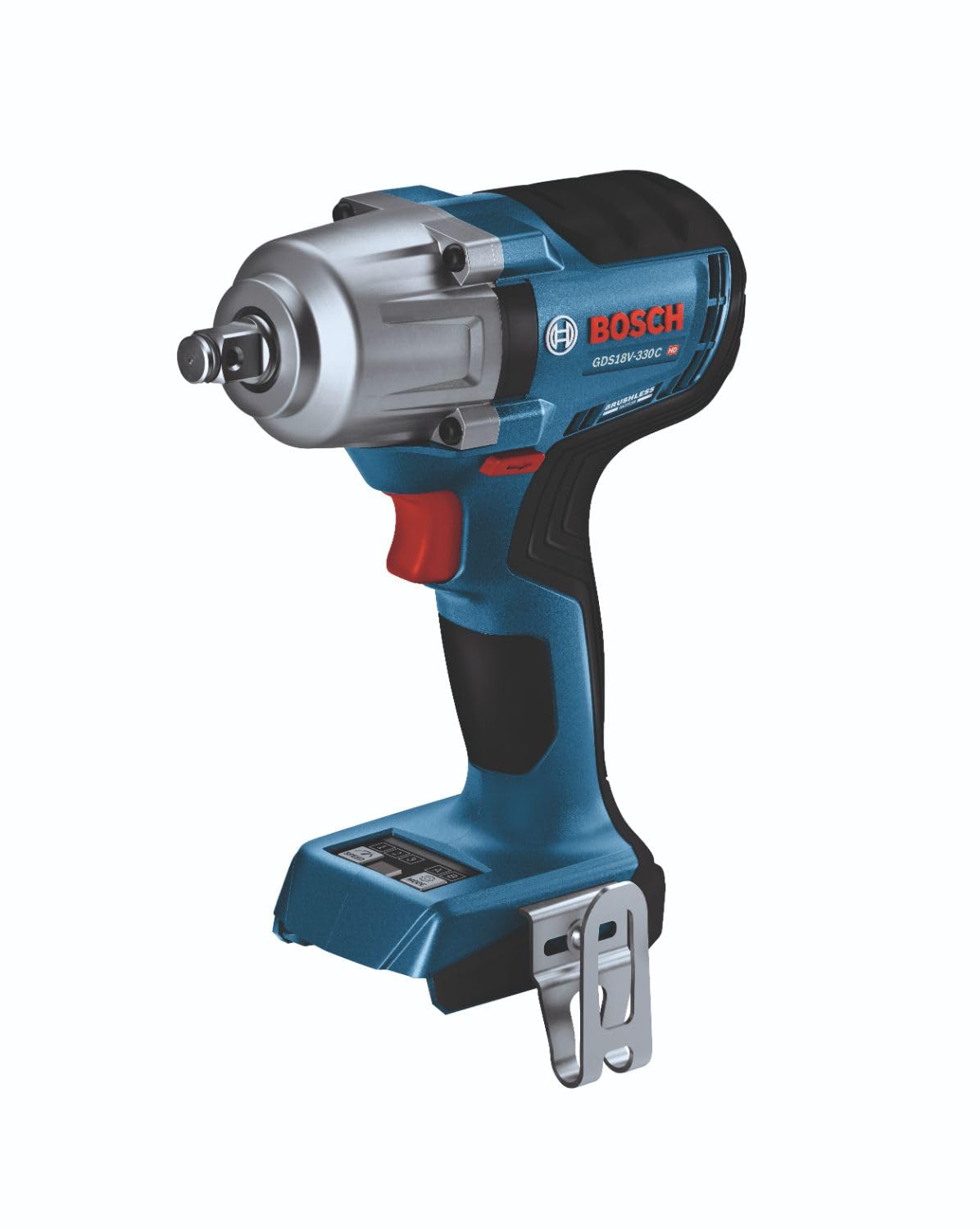 18V BOSCH GDS18V-330CN Brushless Cordless Connected-Ready 1/2 In. Mid-Torque Impact Wrench with Friction Ring and Thru-Hole (Bare Tool)