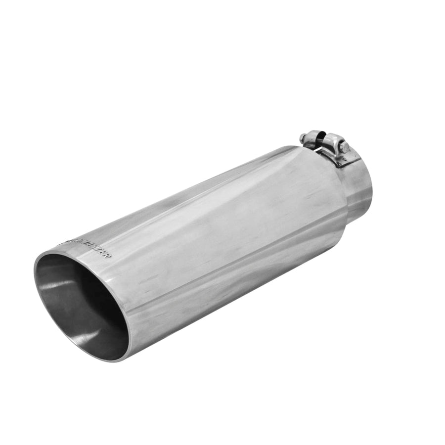 Flowmaster Exhaust Tip 15398 4 Inch Angle Cut Polished 304 Stainless Steel Fits 3 Inch Tubing Clamp on