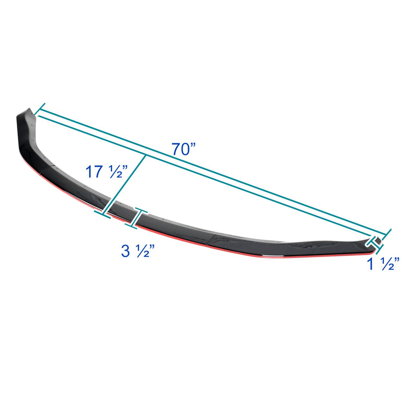 Glossy Black Spec-D Tuning Red Trim Front Bumper Lip Spoiler Kit 3PC Compatible with 2003-2005 Nissan Z33 350Z