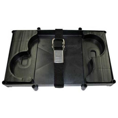 Optima T-H Marine Battery Tray Holder for D27M and D31M – Rugged UV and Corrosion Resistant Marine Battery Tray with Poly Strap, Stainless Buckle, 8 Mounting Slots, 13" x 7"