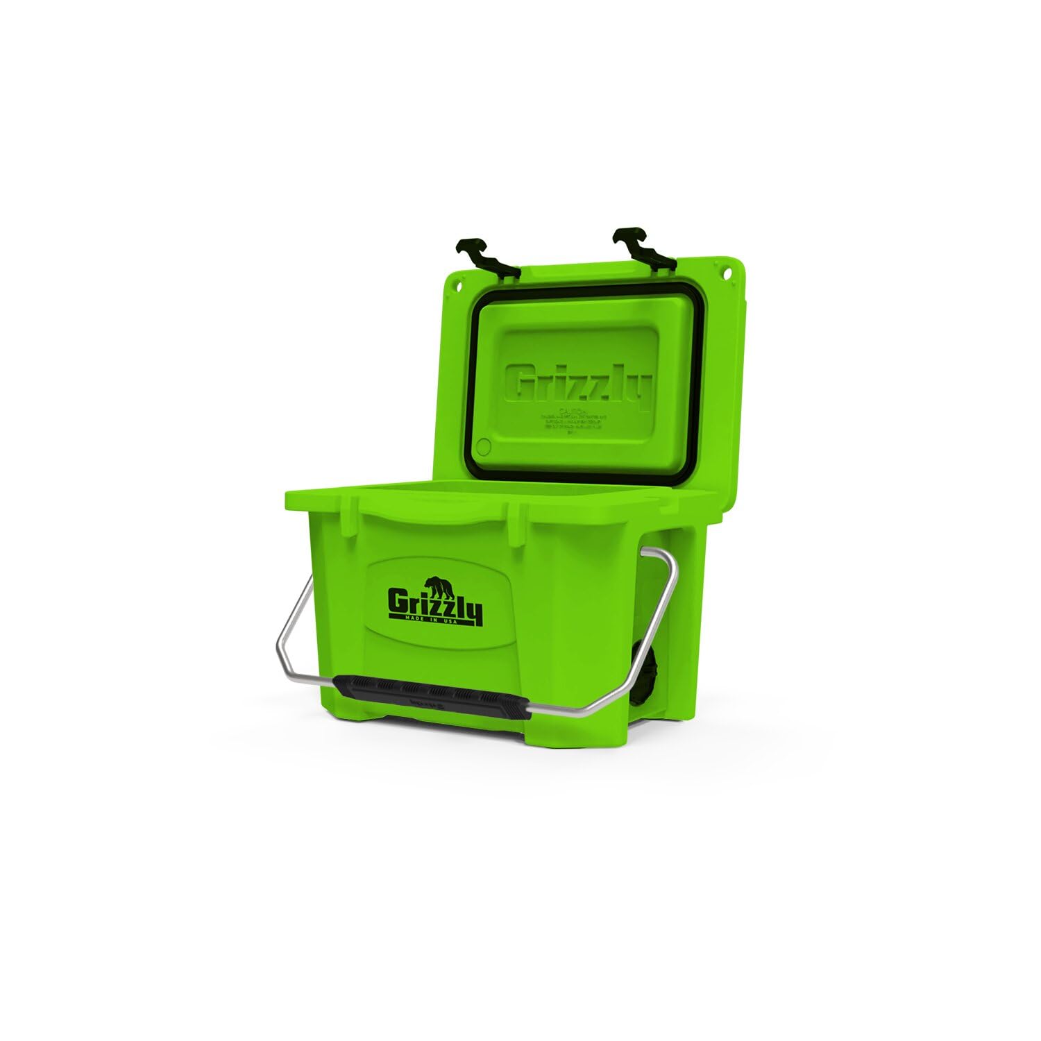 20 Cooler Grizzly | 20 qt Ice Chest Durable Rotomolded Insulated | Made in USA | Warranty for Life | For Beach Boat Camping Fishing Hunting | G20 | Lime