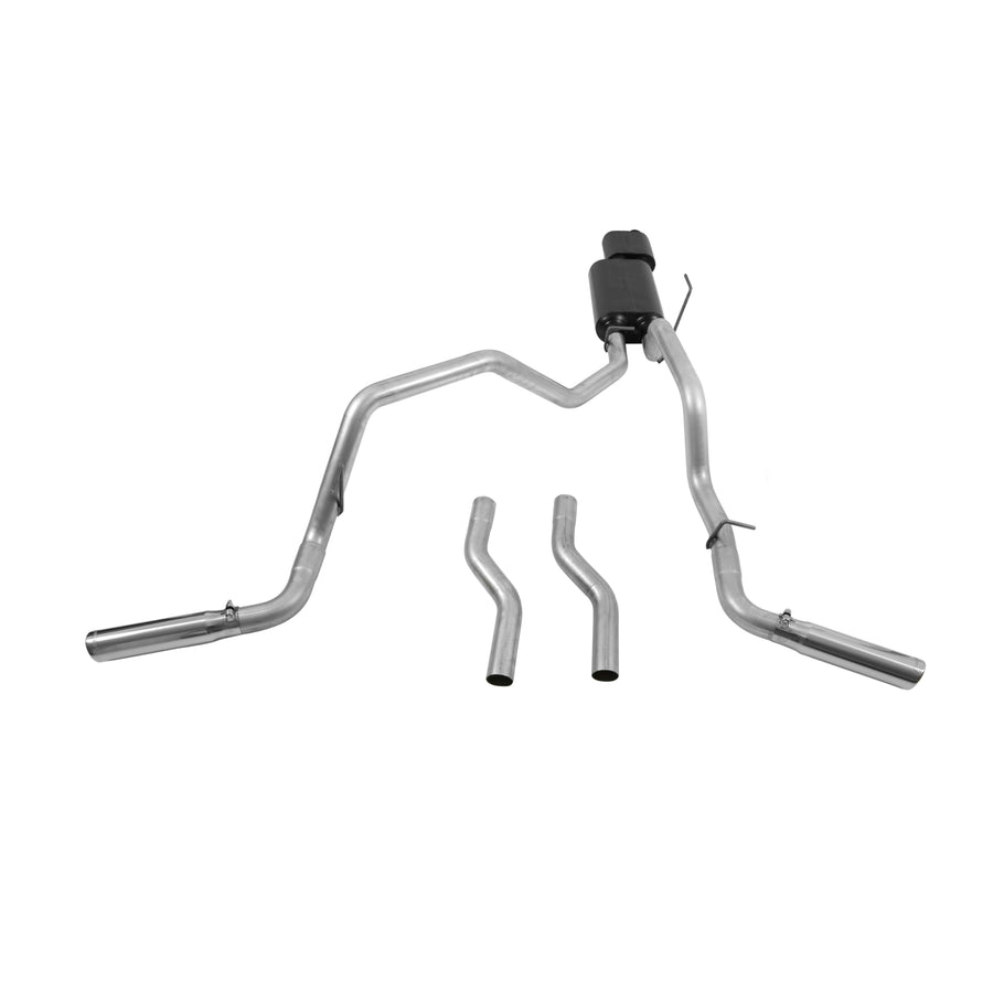 American Thunder Flowmaster 817425 Cat-Back Exhaust Kit Dual 2.5 Inch Tailpipes Stainless Steel 3 Inch Polished Stainless Steel Tips Compatible with 2000-2006 Toyota Tundra 4.7L 2/4WD All Wheelbases