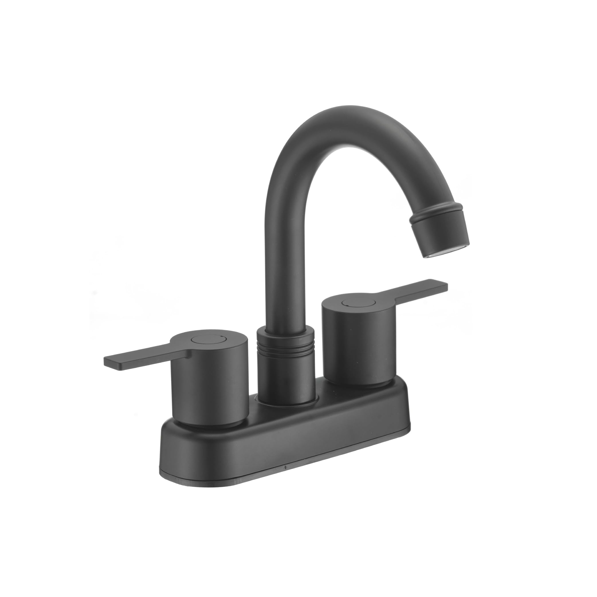 Dura Faucet Modern (DF-PB155M-MB) RV Bathroom Faucet with Dual Levers – Matte Black 4-Inch Center Set, High-Arc Spout, Easy 2-Hole Installation – Lightweight, Lead-Free, and Washerless Design