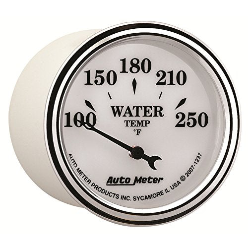 Auto Meter Old Tyme White II 2-1/16" Short Sweep Electric Water Temperature Gauge 1237