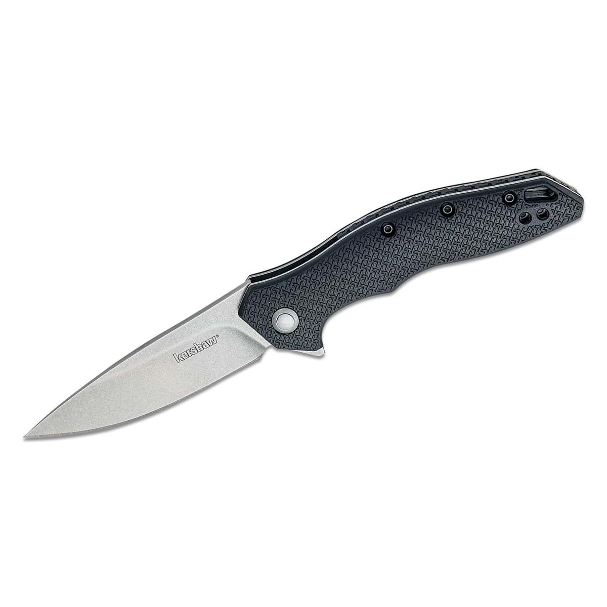 Kershaw Pocket Knife Shoreline, All Purpose 3 inch Blade, Deep Carry Pocketclip,BLACK