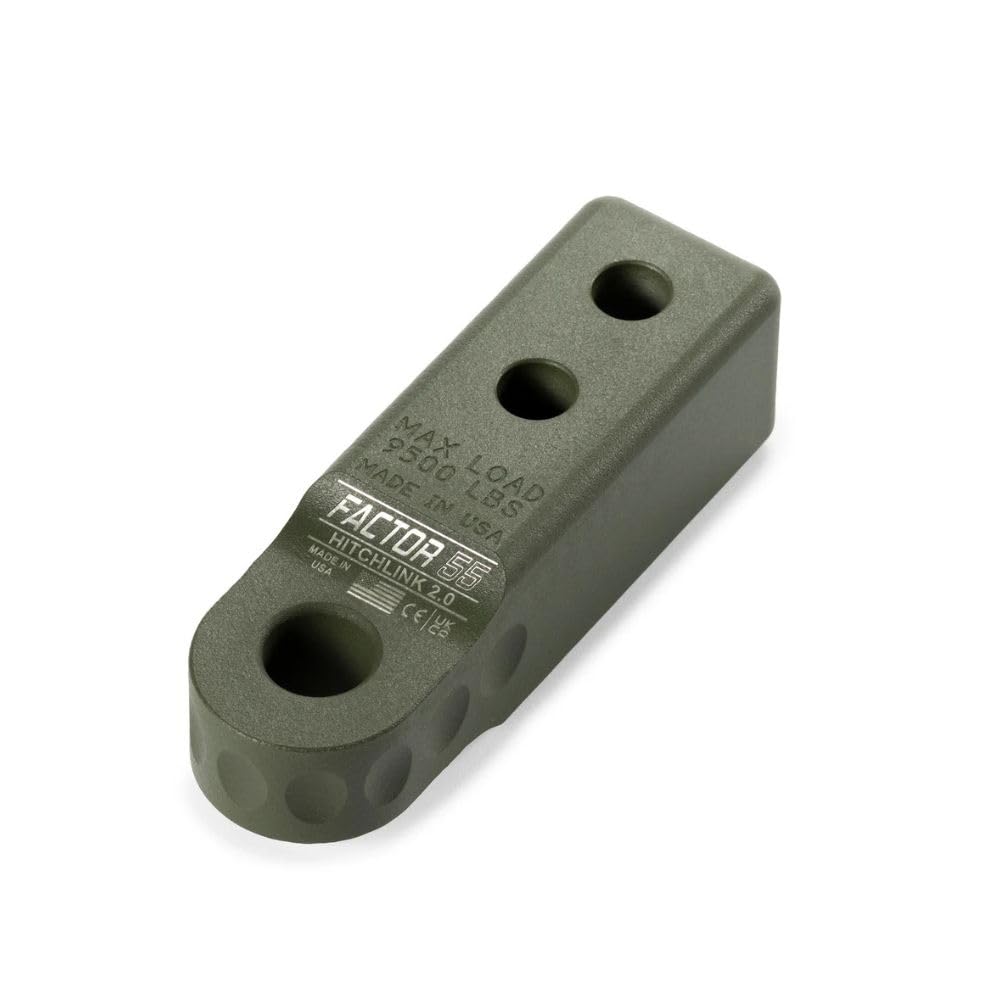 Hitchlink 2.0 Factor 55 00020-14 Rated at 9500 lb Ultimate Failure at 51,000 lb Convert Your Vehicles Hitch Receiver into a Recovery Point. Ideal for 4x4 Off Road Adventures – OD Green