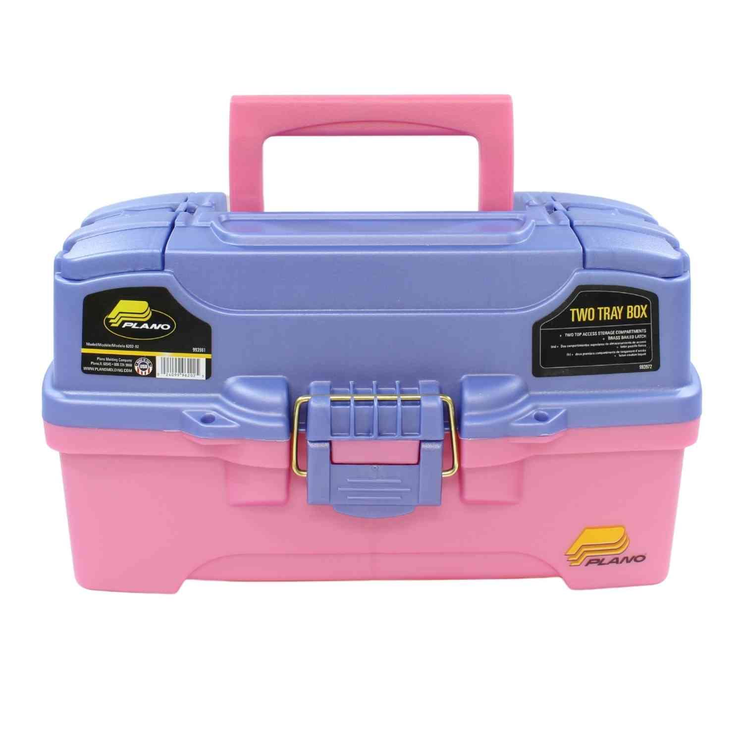 2-Tray Plano Tackle Box with Dual Top Access, Periwinkle/Pink, One Size (620292)
