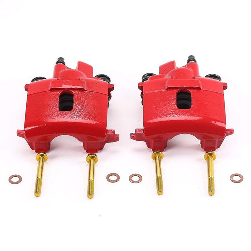 Power Stop Pair of High-Temp Red Powder Coated Rear Calipers For 300M, Concorde, Imperial, LHS, New Yorker, Sebring, Dynasty, Intrepid, Stratus [Model Specific]