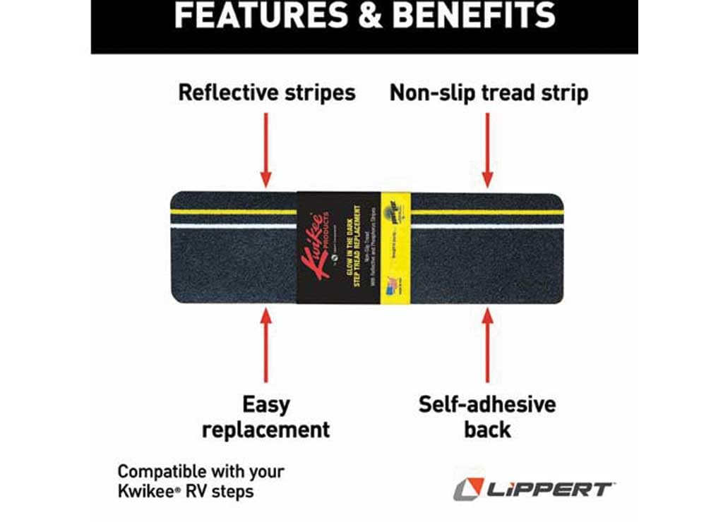 Lippert 909506003 - 379600 Kwikee Glow-In-The-Dark Step Tread Lippert 379600