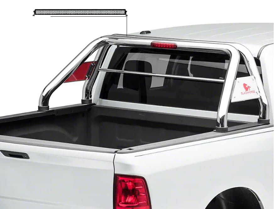 Classic Black Horse Roll Bar Stainless Steel Includes 1 40in LED Light Bar Compatible with 19-24 Ram 1500 Excludes Classic models-RB002SS-KIT