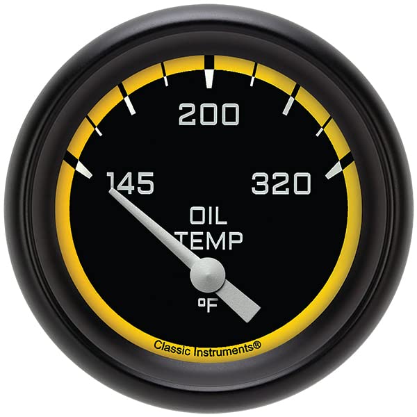 AX228YBPF Classic Instruments AutoCross Yellow 2-5/8" Oil Temperature Gauge