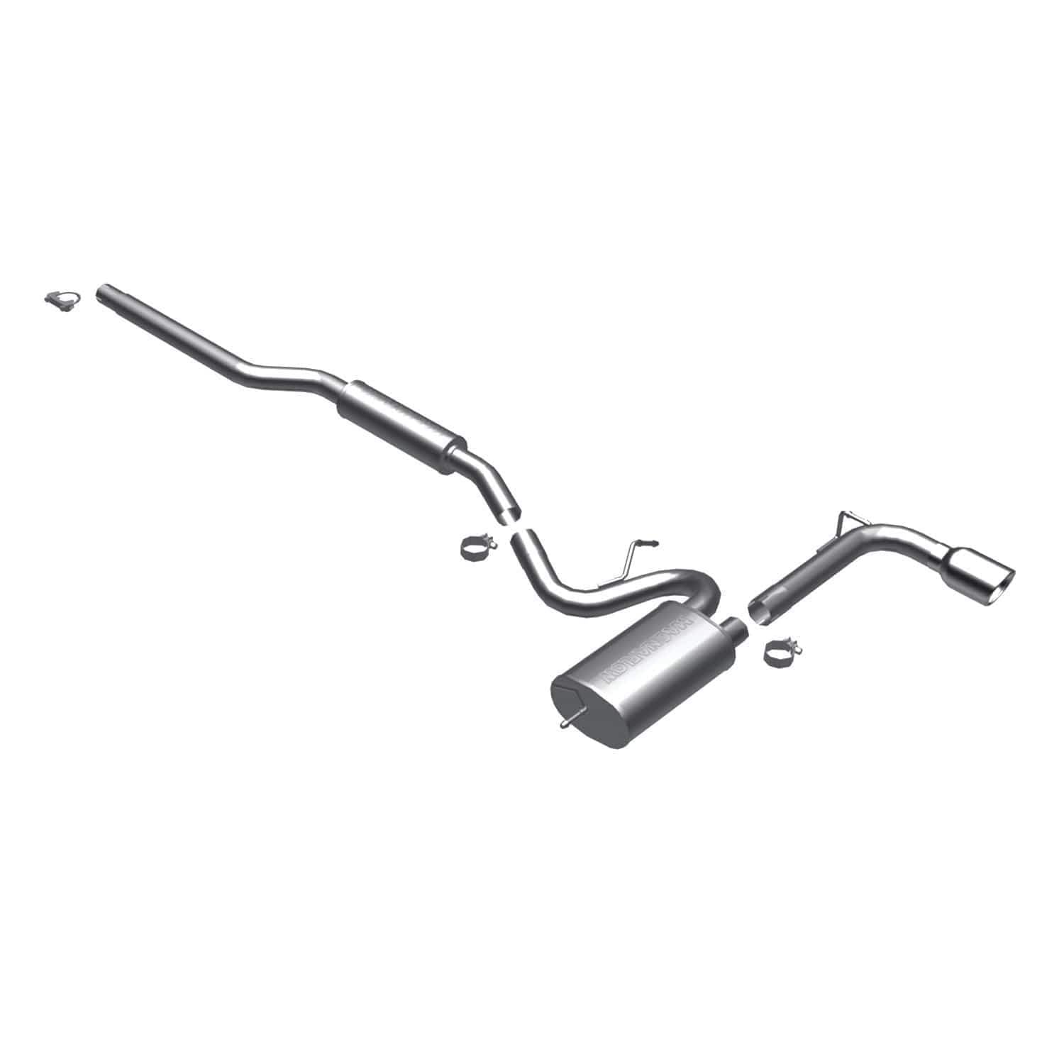 Performance Exhaust System MagnaFlow 16822: Cat-Back, Street Series, Compatible with 2008-2011 Mitsubishi Lancer