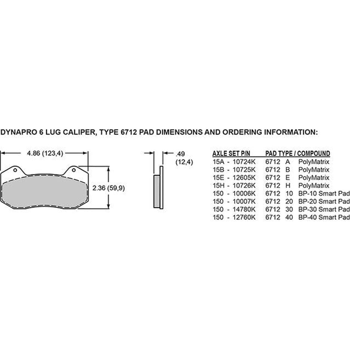 DP6A Caliper-Forged, 5.25" mt.-R/H