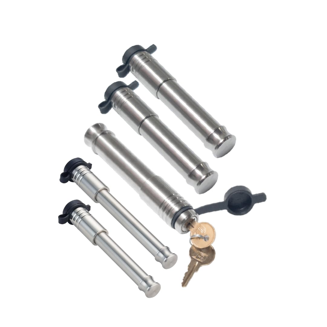 5 Pack Mixed 2.5, Keyed Alike, Hitch Locks for B&W 2.5" Tow & Stow Pintle 16K Hitch | Includes Receiver Lock for 2.0" Or 2.5" Receiver