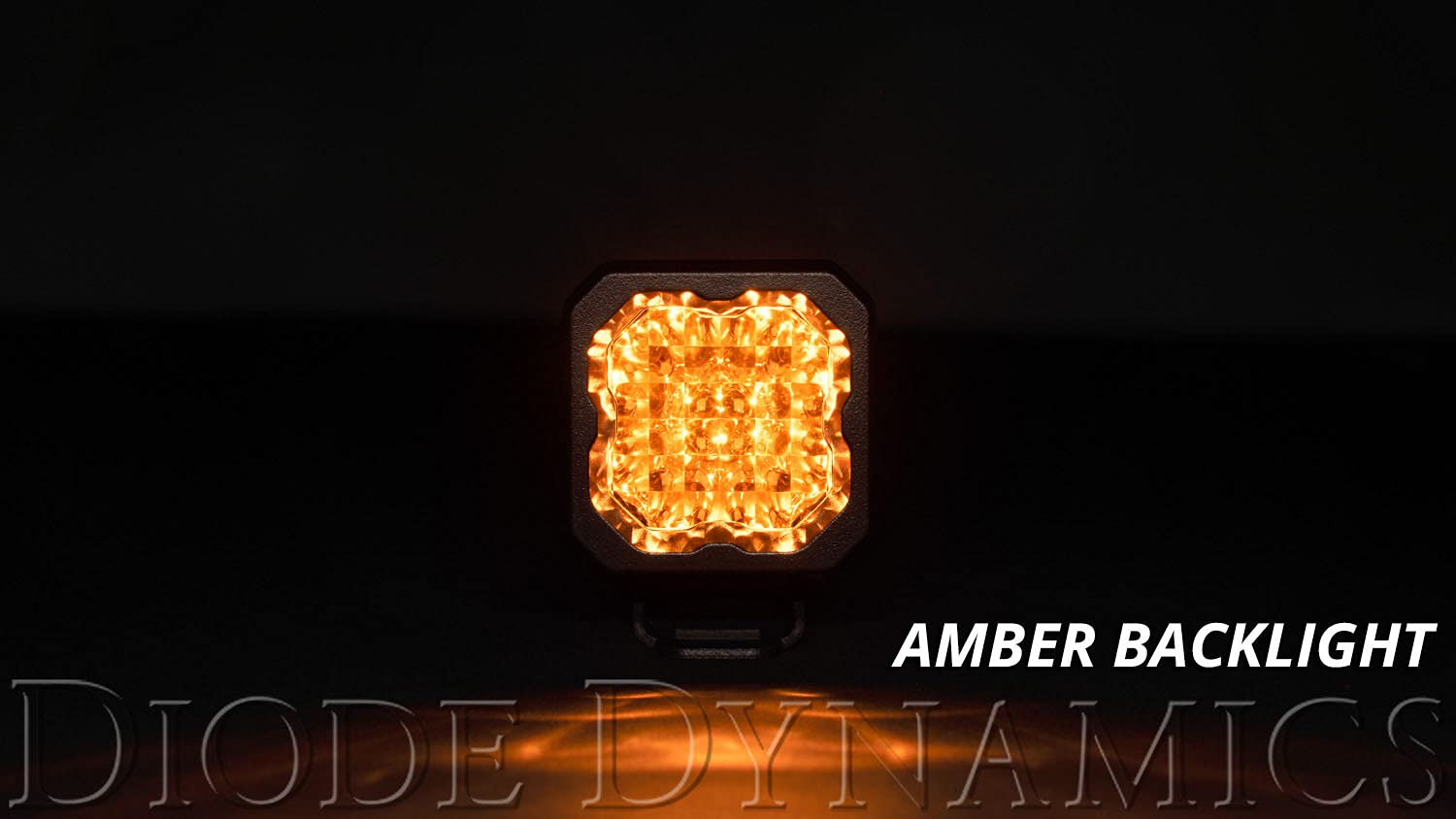Diode Dynamics SSC1 Sport Standard Yellow LED Pod (one), Spot w/Amber Backlight