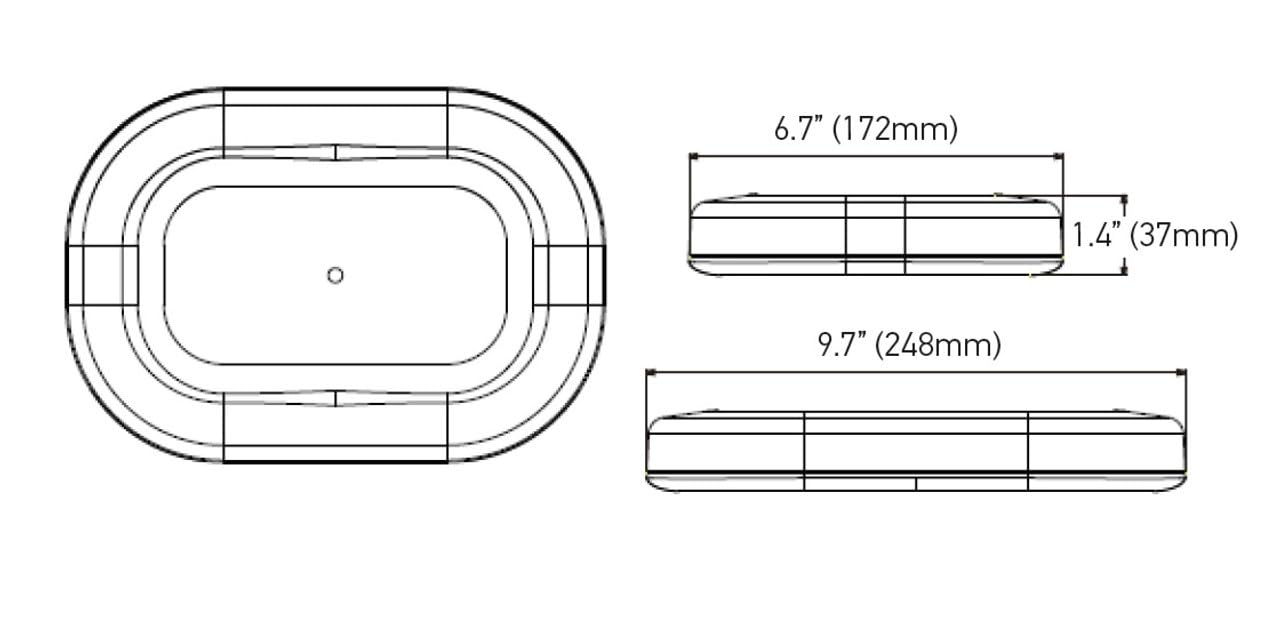 Micro H27996001 Light Bar 100 LED, Amber, Fixed, 12/24V HELLA