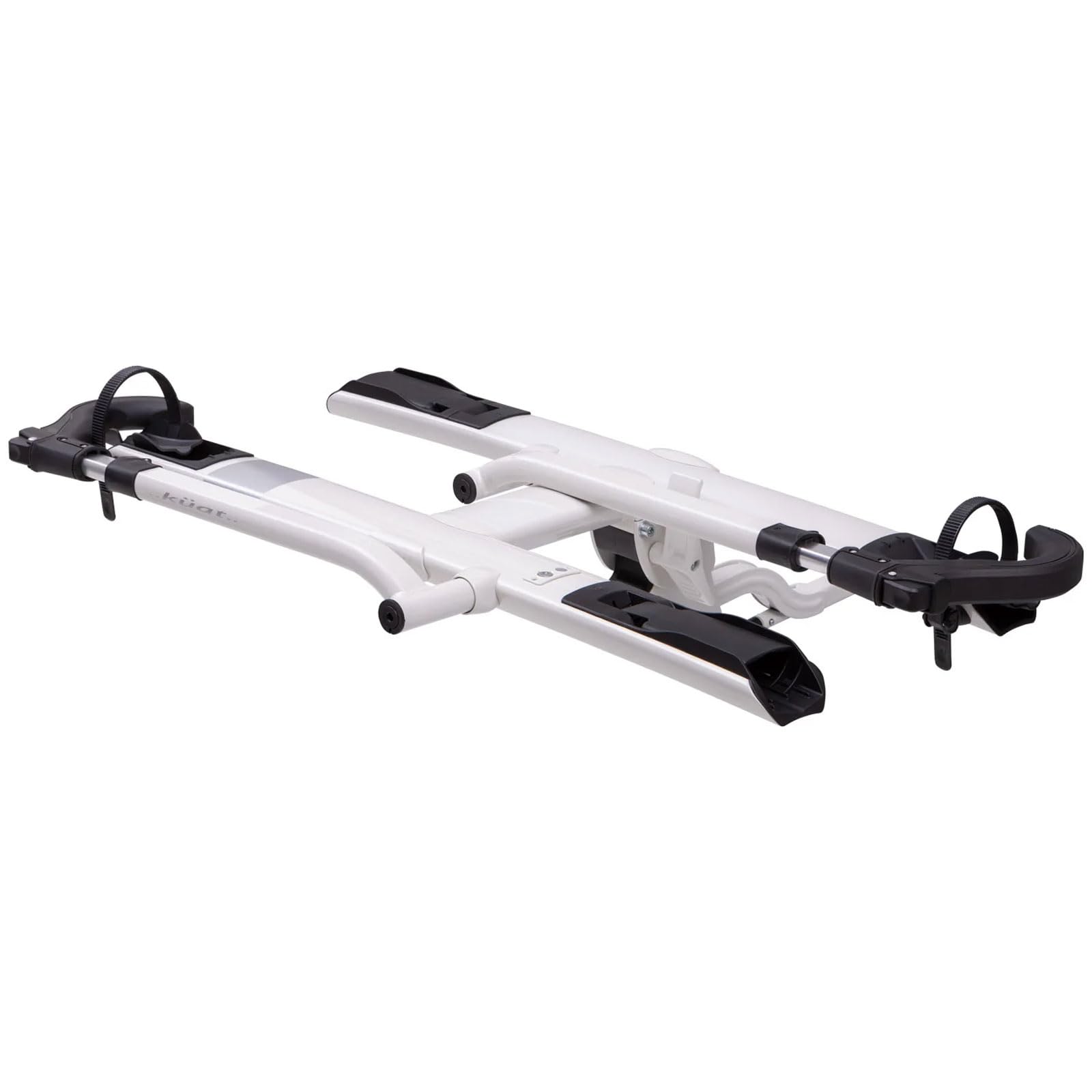 KUAT 2.0 Sherpa Durable Lightweight Aluminum Compact 2 Bike Transporting Hitch Rack with Cable Lock & Foldable Tire Cradles | Capacity - 40 Lbs per Tray, Pearl & Silver Anodize, 1.25"