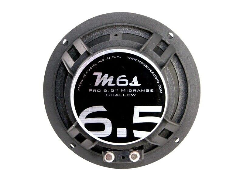 M6S Massive Audio 6.5” Shallow Mount Mid-Range Speaker | 200W Max, 4 Ohm, Slim Design, High Sensitivity Car Audio Mid Driver for Tight Spaces, Clear Vocals & Pro Sound Performance