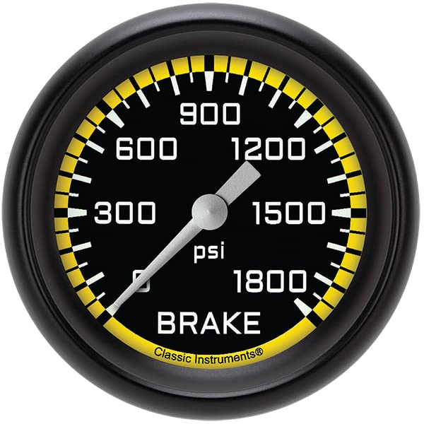AX367YBPF Classic Instruments AutoCross Yellow 2-5/8" Brake Pressure Gauge