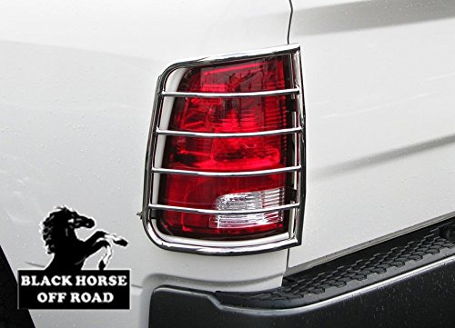 Tail Light Guards Black Horse Stainless Steel Compatible with 2009-2010 Dodge Ram 1500|2011-2018 Ram 1500|2019-2023 Ram 1500 Classic|2010-2010 Ram 2500|2010-2010 Ram 3500|11-23 Ram 2500/3500