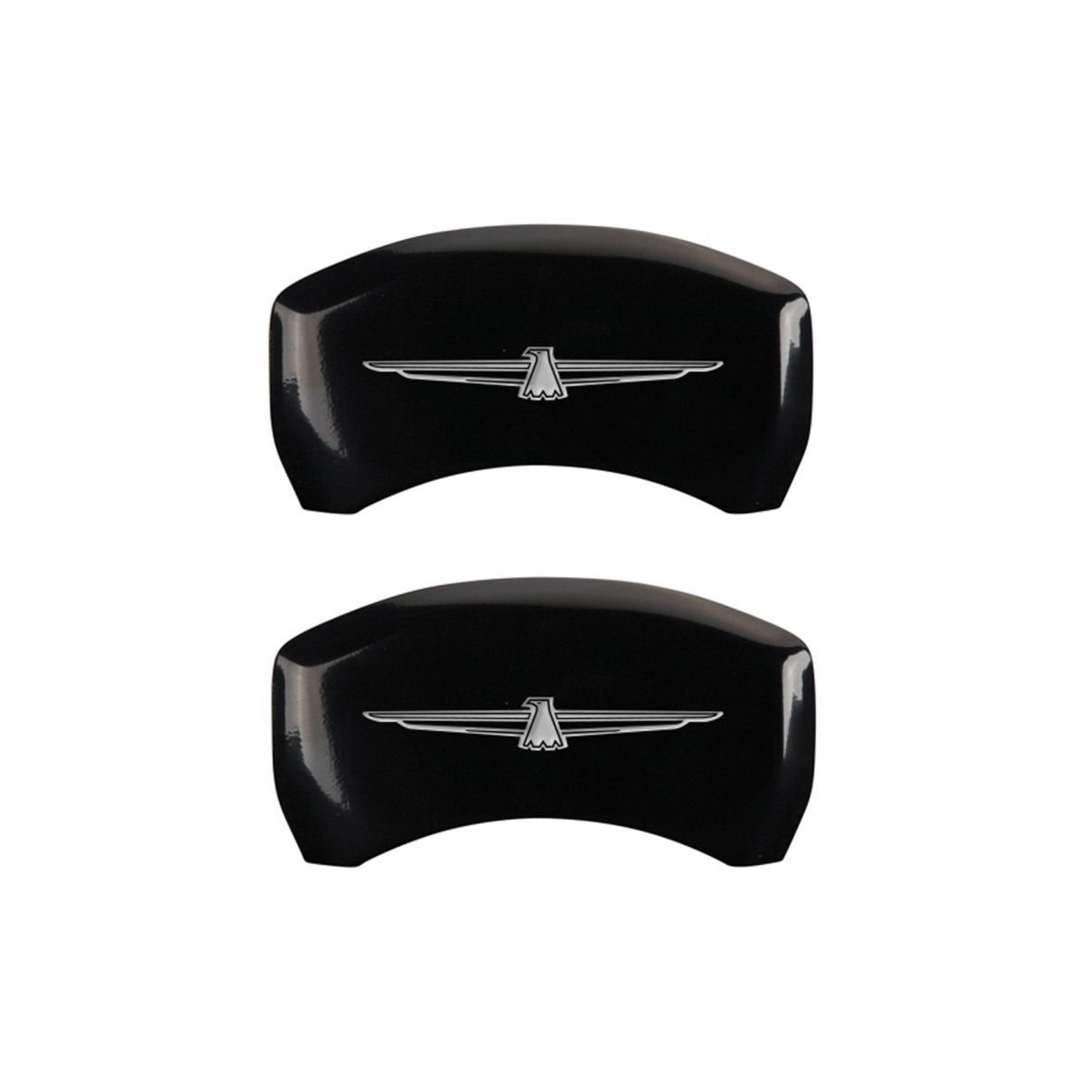 SET OF 4 CALIPER COVERS, THUNDERBIRD FRONT: - THUNDERBIRD EMBLEM, BLACK, SILVER CHARACTERS REAR: