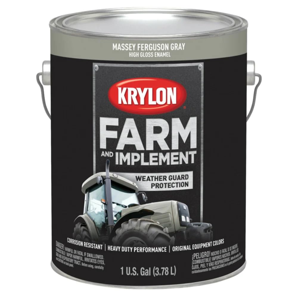 Krylon® Farm & Implement 2031 Brush, High Gloss, Massey Ferguson Gray, 1 Quart Architectural Paints